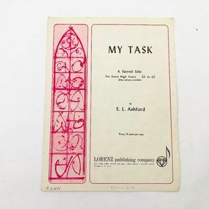 Ashford "My Task" Sheet Music Vocal Sacred Extra High Voice
